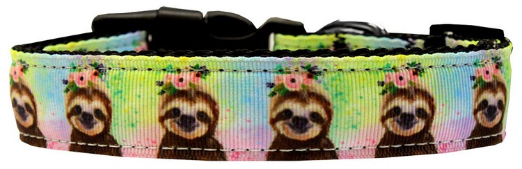 Pretty Baby Sloths Nylon Dog Collar Small Wide